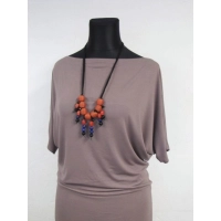 Sukienka Annie z podwójnym dołem - rękaw 3/4 kimono